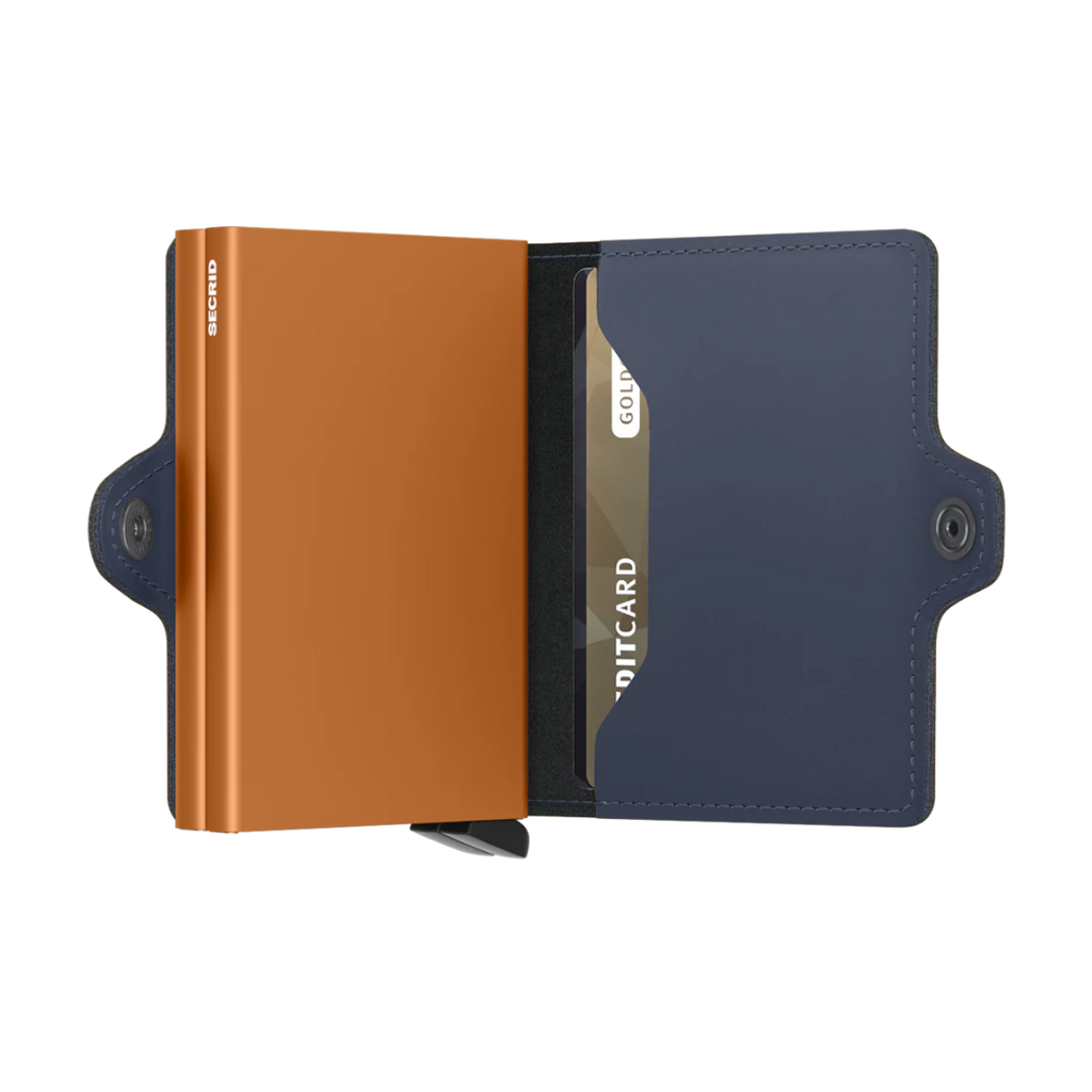 SECRID - Twinwallet Matte Night Blue & Orange - Samuel Ashley