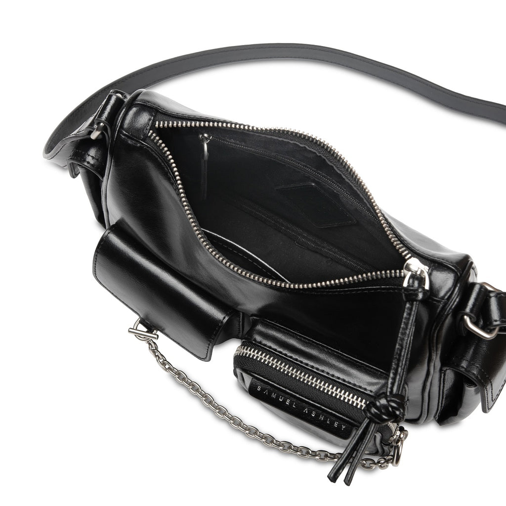 Samuel Ashley - Avril Leather Crossbody Bag in black