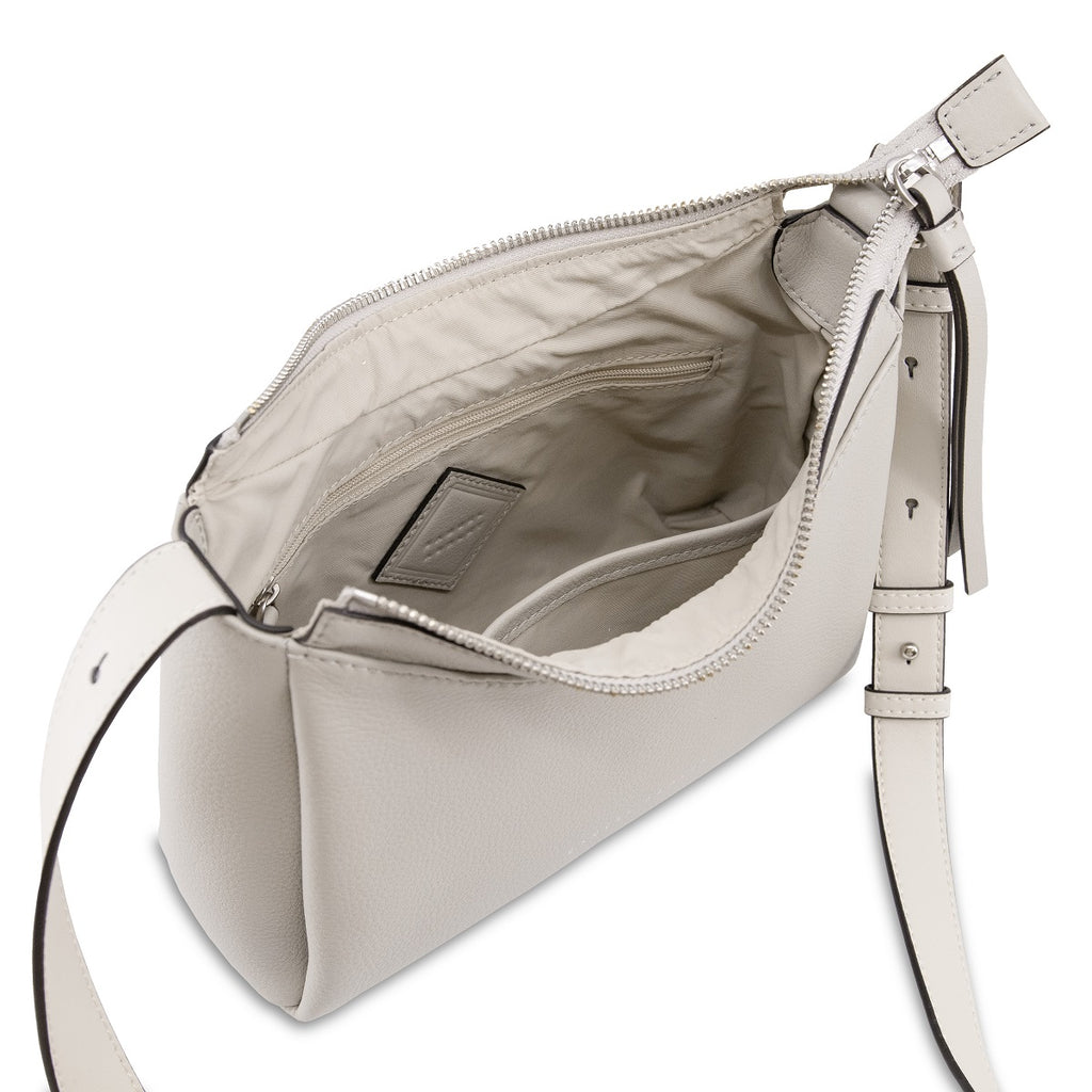 Samuel Ashley - Cameron Leather Shoulder Bag in light grey