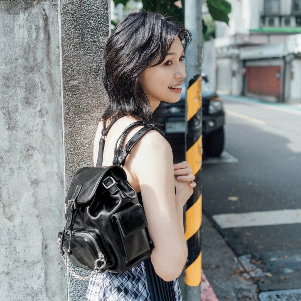 Samuel Ashley - Haari Leather Backpack in black