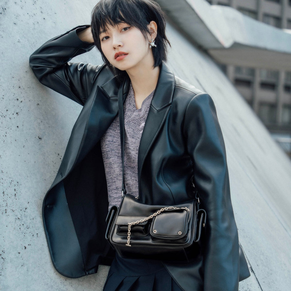 Samuel Ashley - Avril Leather Crossbody Bag in black