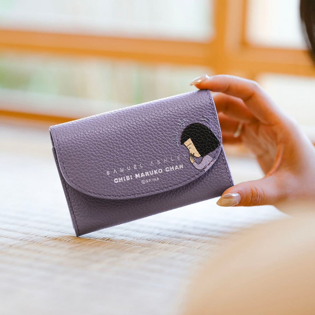 Samuel Ashley x Chibi Maruko Chan Leather Mini Wallet - Lavender