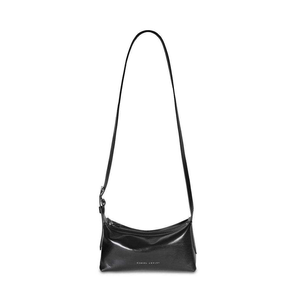 Mini Lumii Leather Crossbody Bag in black - Samuel Ashley