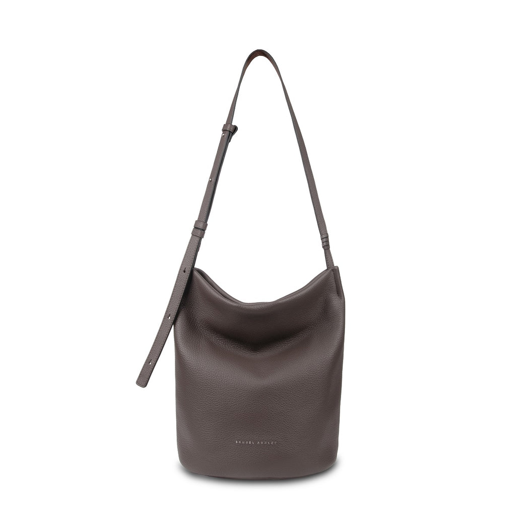 Samuel Ashley - Narissa Leather Bucket Bag in dark mocha