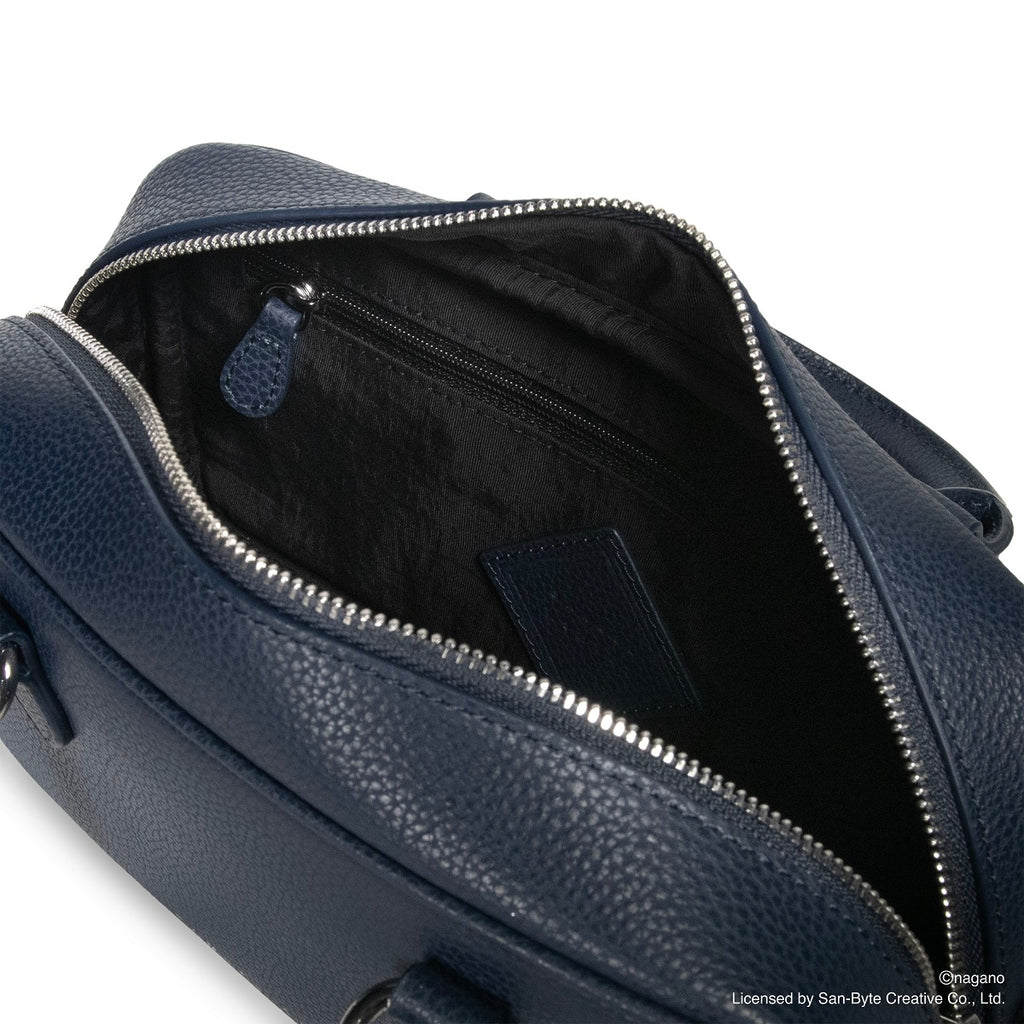 CHIIKAWA Leather Barrel Bag in navy - Samuel Ashley