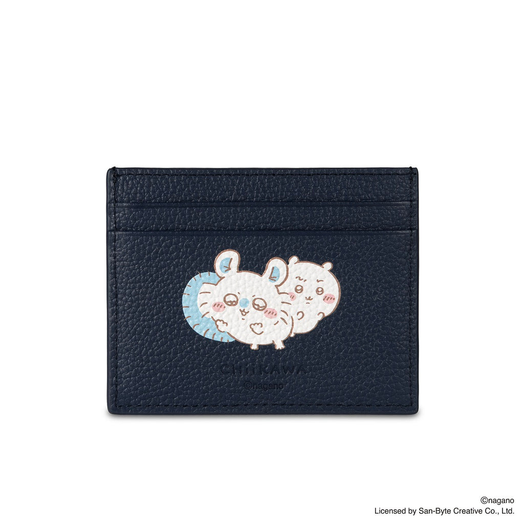 CHIIKAWA Leather Card Holder in navy - Samuel Ashley