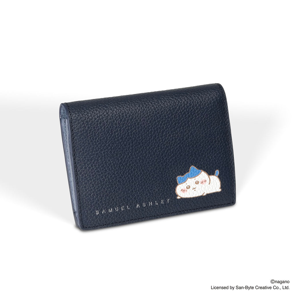 CHIIKAWA Bi-fold Leather Wallet in navy - Hachiware - Samuel Ashley