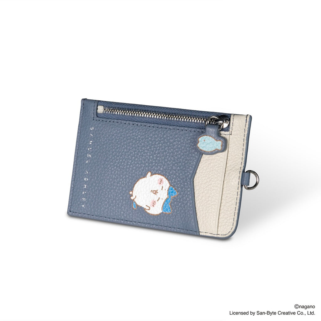 CHIIKAWA Leather ID Badge Holder in blue - Hachiware - Samuel Ashley