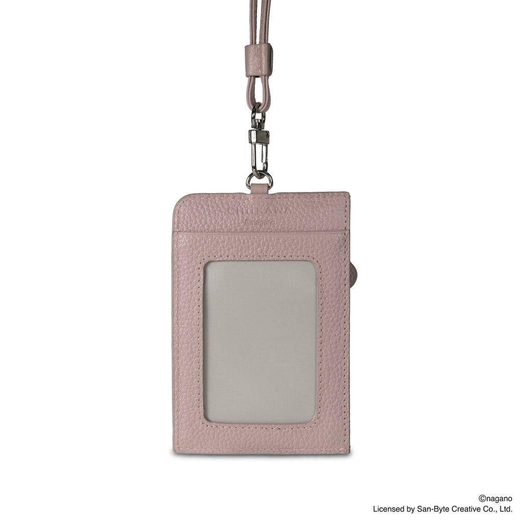 CHIIKAWA Leather ID Badge Holder in pink - Chiikawa - Samuel Ashley