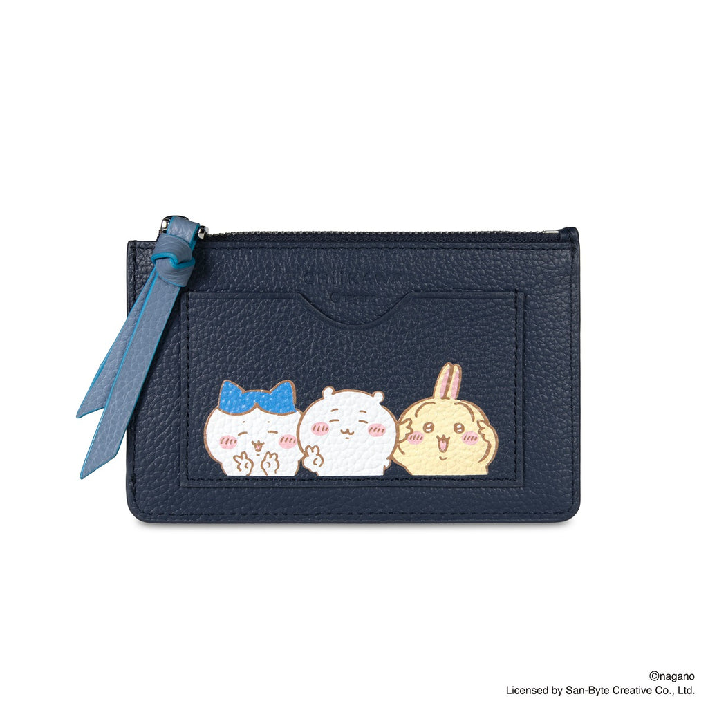 CHIIKAWA Leather Key Purse in navy - Samuel Ashley