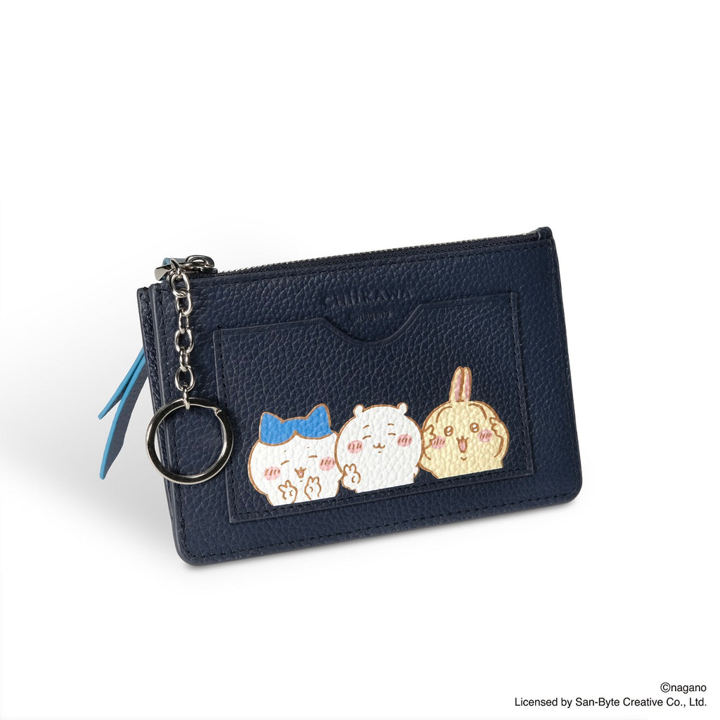 CHIIKAWA Leather Key Purse in navy - Samuel Ashley