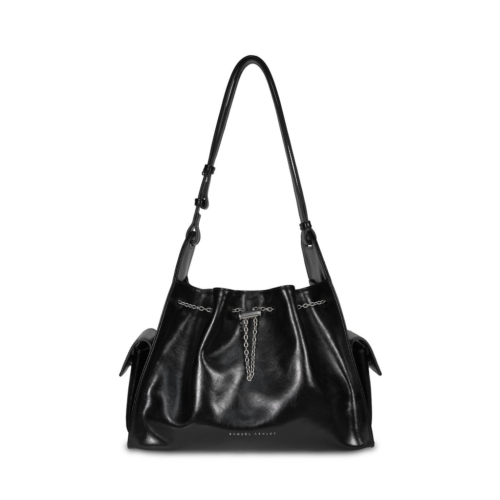 Samuel Ashley - Senya Leather Drawstring Bag in black