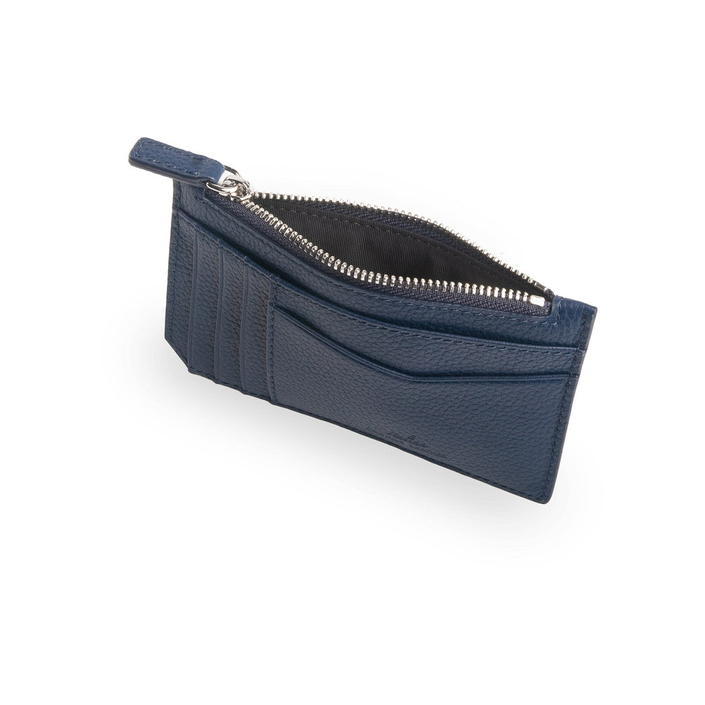 Nicky Leather Card Case with Zip Pocket - Samuel Ashley